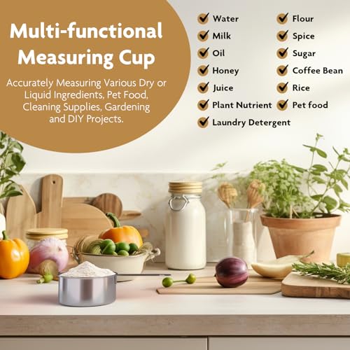 2PCS 1/3Cup (80ml) Stainless Steel Measuring Cup - size: 1/3cup|80ml