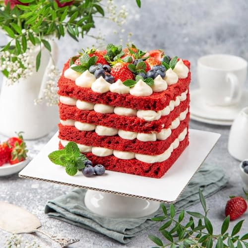 White 8 Inch Cake Boards 25-Packs Square Cake Boards Base Food-Grade Cardboard Square Card board Cake Plate(8 Inch) - size: 8 Inch
