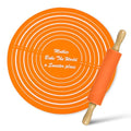 Silicone Rolling Pin Backing Mat Set, 13" Dough Roller with Non Stick Pastry Sheet, Small Fondant Roller Round Kneading Mat for Bread Cookie Pie Pizza Sourdough Kitchen (Orange) - color: Orange