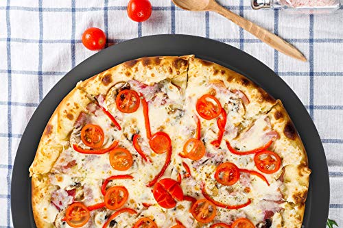 Beasea Pizza Pan with Holes, 13 Inch Pizza Pan Aluminum Alloy Round Vented Pizza Pans Heavy Duty Pizza Crisper Pan Pizza Baking Tray Bakeware for Home Restaurant Kitchen - color: Black, size: 13 Inch