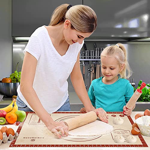 DANIA & DEAN 2 Pack 26"x16" & 11"x16" Extra Thick Silicone Baking Mat Set - color: Red, size: 26"L x 16"W + 16"L x 11"W