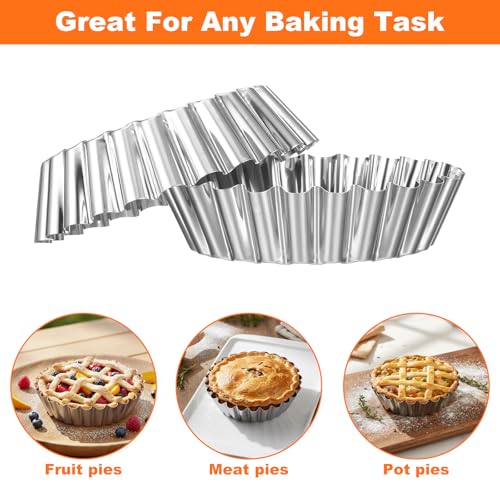 50 Pcs Egg Tart Mold for Baking, 3.8 Inch Stainless Steel Mini Tart Tin Pans Reusable Ensaymada Molder Filipino, Brioche Tins Mould for Tart Shells, Cupcakes, Mini Cake, Pudding, Muffin