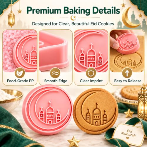 8-Piece 3D Eid Mubarak Cookie Cutter Set