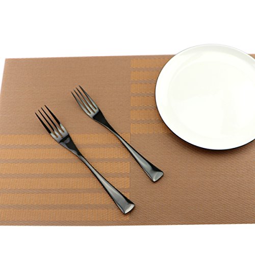 5-Piece Stainless Steel Flatware Silverware Set Service for 1 Dinnerware Mirror Polished Include Knife/Fork/Spoon Dishwasher Safe - size: 1-set-black