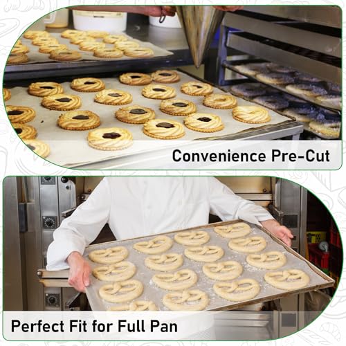 EcoDispose 200 Pcs Non-Stick Parchment Paper Baking Sheets 16-3/8"x24-3/8" - color: White, size: Full pan -200PCS