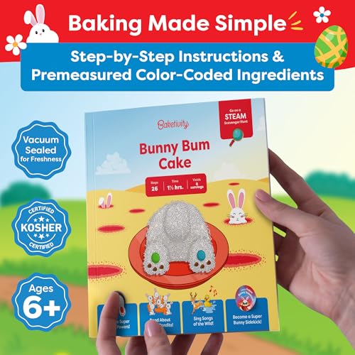 Baketivity Bunny Bum Cake Kids Baking Kit with Pre-Measured Ingredients - color: Bunny Bum Cake