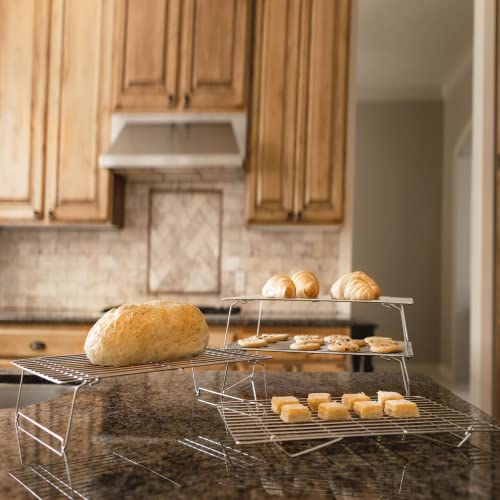 Kitchenatics 4-Tier Stackable Cooling Rack Space Saving Baking Set, 15x10" - size: 15’’ x 10’’ 4-Tier