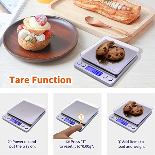 Gram Scale,Capacity 500g Accuracy 0.01g Mini Food Scales Digital Weight Grams and Oz,Small Kitchen High Precision for Espresso,Baking,Jewelry,Soap Making,Silver - size: BL-500 Pro
