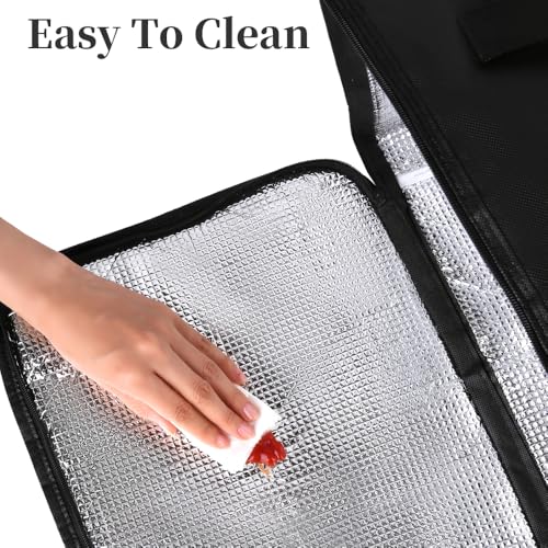 Bodaon Insulated Casserole Carrier Bag for Hot or Cold Food Transport Black - color: Black