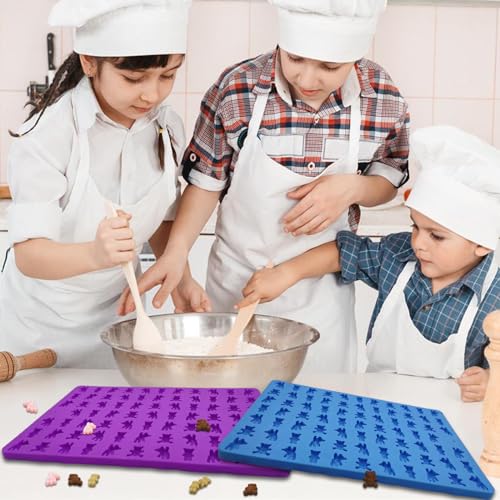 2 PCS Gummy Bear Candy Molds Silicone, 152 Cavity Bear Shape Mini Silicone Gummy Molds for Chocolate, Candy, Biscuits, Cookie, Jelly,Fondant,Ice Cube,Pet Dog Treats Mold - style: Mini Bear
