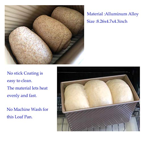 Monfish Pullman Loaf Pan w Lid 1lb, 8.5x4.75x4.5 - size: 8.5x4.75x4.5