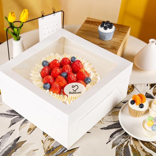 NPLUX 10 Pack Halloween Bakery Boxes, 12x12x6 Cake Boxes for Cake Makers