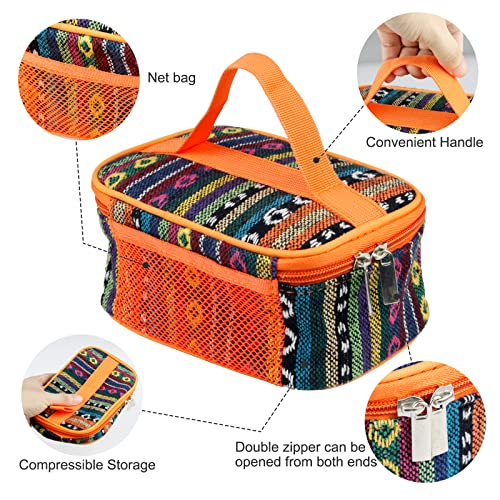 Camping Spice Kit, Salt and Pepper Shakers with Travel Bag, 6 Pc - color: Orange