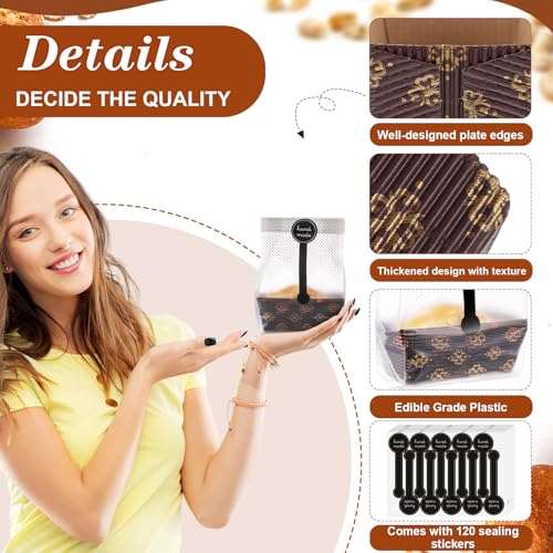 Sliner 120 Pcs Mini Paper Loaf Pans Disposable Baking Set with Bags