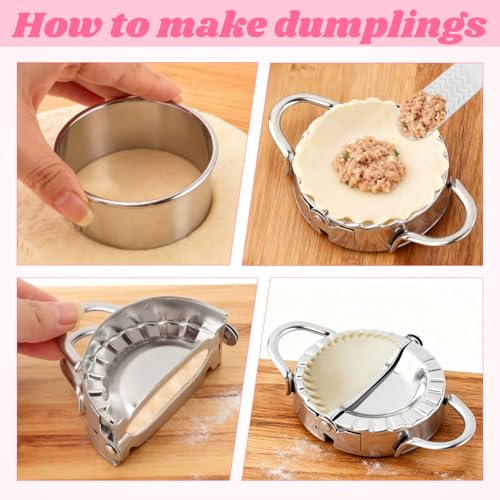 8PCS Ravioli Maker Press Set,for Homemade Pasta,Dumpling,Pastry Kit(Pink) - color: Pink