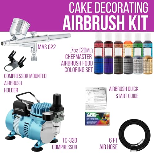 Master Airbrush Cake Decorating Air Brush Kit with Air Compressor