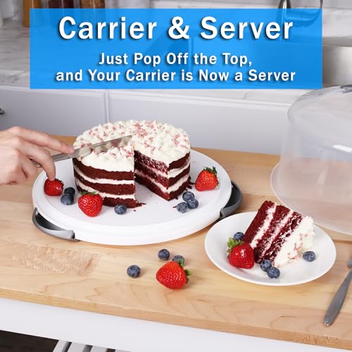 JOEY'Z EXTRA LARGE Cake Carrier - Holds up to 12 Inch 3-Layer Cake - White - color: White