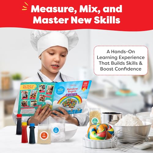 Baketivity Rainbow Bagel Kids Baking Kit with Pre-Measured Ingredients