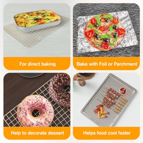 2 PCS Cooling Racks for Cooking and Baking, 10" x 16", Gold - color: Gold, size: 10‘’x16‘’-2PC