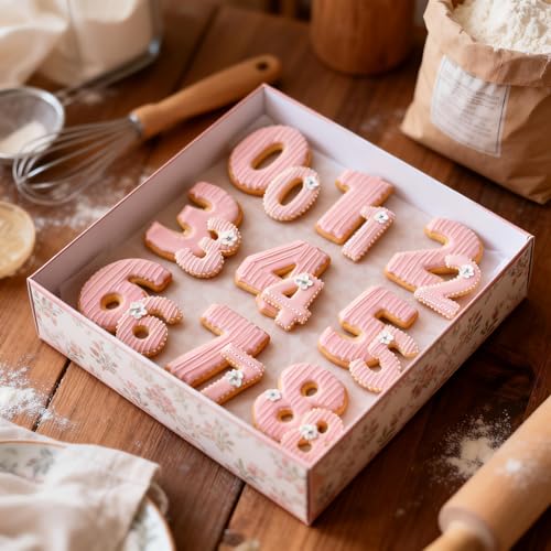 ZADE Number Cookie Cutters 9 Pcs, 4 Inch Stainless Steel Number Cookie Cutters Set, Numbers 0-8 (6 Reverses to 9) Cookie Fondant Dough Kitchen Baking for Birthday Holiday Family Party - color: 4 INCH-9PCS Number