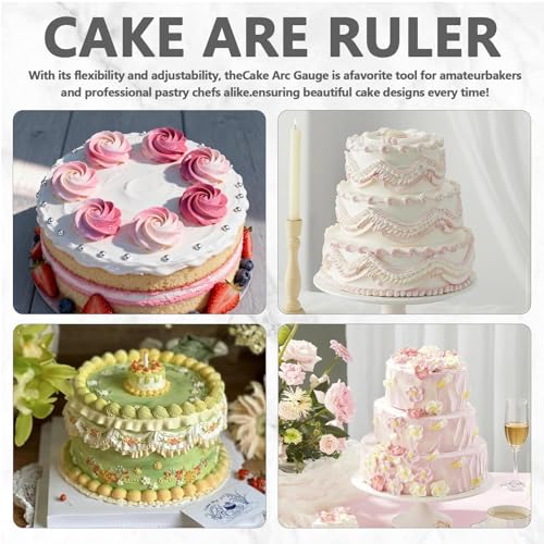 3PCS Fondant Cake Arc Ruler, Adjustable Premium Plastic Decorative Marking