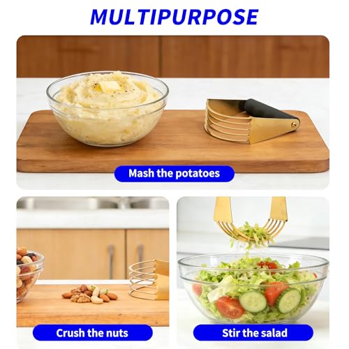 SmileCat Gold Pastry Cutter Dough Blender Stainless Steel