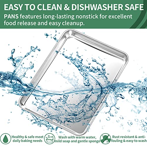 Baking Sheets Set of 2, HKJ Chef Cookie Sheets 2 Pieces Stainless Steel Baking Pans & Toaster Oven Tray Pans, Rectangle Size 23.54L x 15.67W x 1.18H inch & Non Toxic & Healthy & Easy Clean - size: 24inch