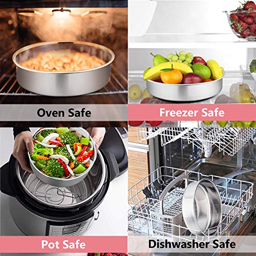 P&P CHEF Cake Pan Set of 3, 4" + 6" + 8" Round Baking Layer Cake Pan Tin - size: 4" + 6" + 8"