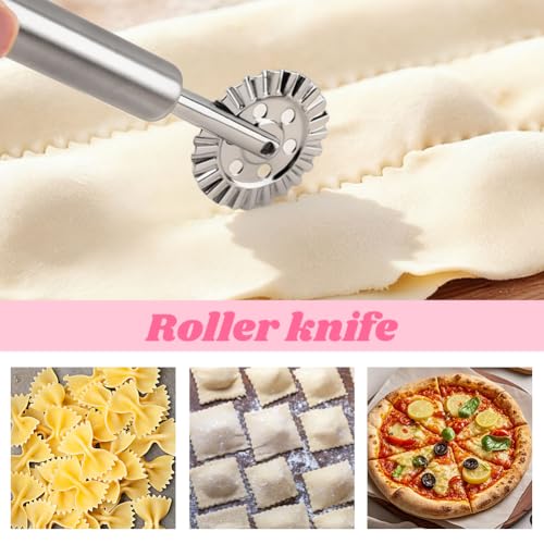 8PCS Ravioli Maker Press Set,for Homemade Pasta,Dumpling,Pastry Kit(Pink) - color: Pink