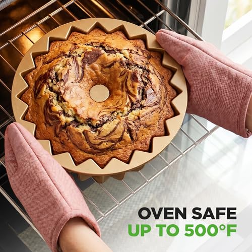 NutriChef Cake Pan - 10 Cups Die Cast Fluted Aluminum Cake Mold, Nonstick for Easy Release and Even Bake, Durable Design, Ideal for Desserts and Casseroles - style: Lines