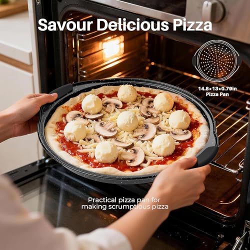 11-Piece Nonstick Baking Pans Set, Stackable Bakeware Sets, Black