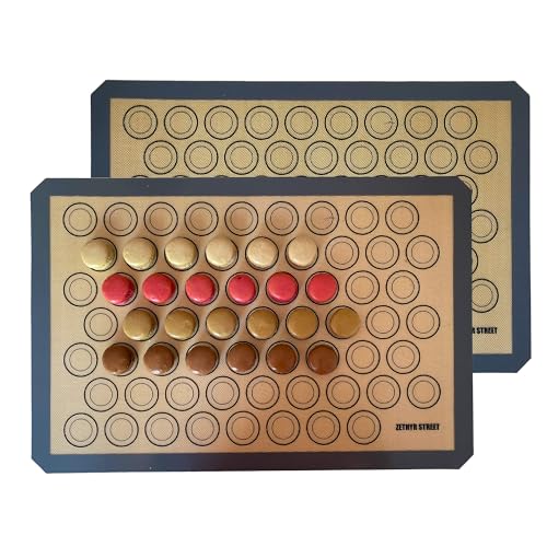 Macaron Baking Mat Silicone Non Stick, Full Sheet Reusable Pack of 10 Gray - color: Macaron Baking Mats Gray, size: Full Size Pack Of 10