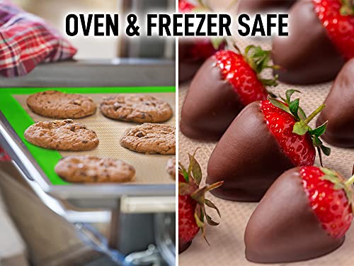 Zulay Kitchen (2 Pack) Silicone Baking Mat Sheet Set - Reusable Baking Mat Nonstick - Half Sheet Baking Mat For Oven - 16.5" x 11.6" (Light Green) - color: Green, size: 2 Pack