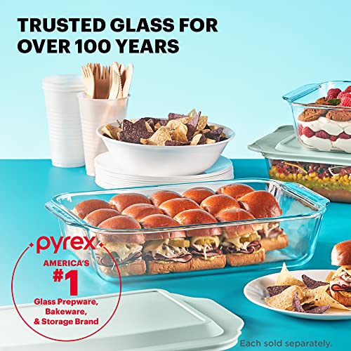 Pyrex 8x8 Deep Glass Baking Dish with Plastic Lid, Deep Casserole Dish - size: 8x8 (1-Count)