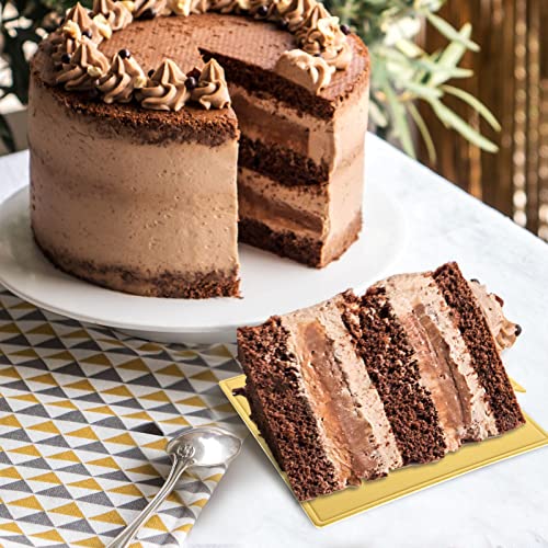 MNKNENG 200 Count Mini Cake Boards Square Gold Mousse Cake Base Square Cakes Boards 3.5 Inch Golden Cakes Board for Mousse Cupcake Dessert Displaying