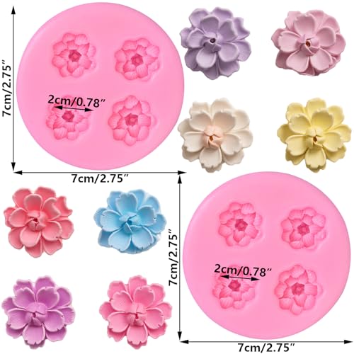 Cherry Blossom Silicone Molds 3D Flower Fondant Mold Set Of 2 - color: Style D
