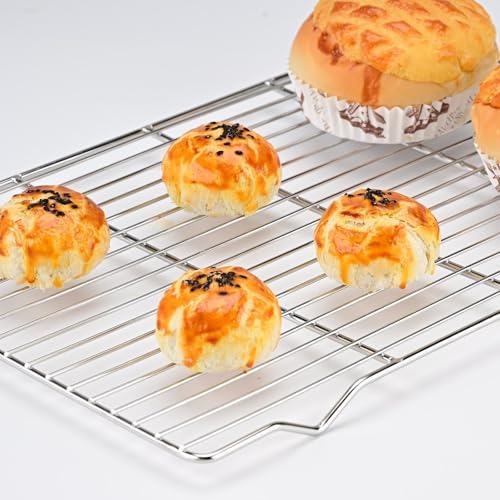 Cooling rack,2-Pack Heavy-Duty Stainless Steel wire rack for cooking (16.5"x11.5") - Oven Baking Wire Rack for Sheet Pans, Bread, Dishwasher Safe & Non-Toxic Metal Grates - size: 16.5"x11.5"x0.6"
