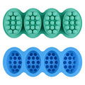 SJ Silicone Massage Soap Mold, 2-Pack 4-Cavity Soap Making Mold - color: Green+Blue / 3D Hair Comb