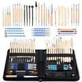 ISSEVE 43Pcs Pottery Clay Sculpting Tools Set with Stand-Up Organizer Bag - color: Black Upgrade Stand-up Bag