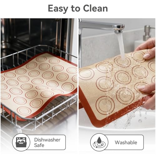 USLAI Macaron Silicone Baking Mats, 16.5 x 11.6 Inch, 2 Pack - size: 16.5"L x 11.6"W