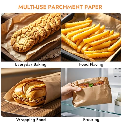 BYKITCHEN 12 x 16 Inch Unbleached Parchment Paper Sheets for Baking,120PCS - size: 12 x 16 Inch