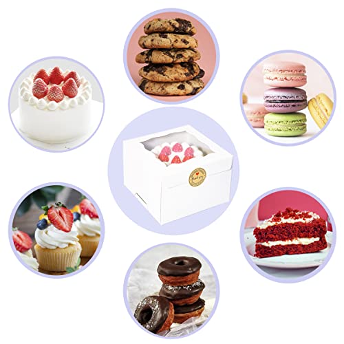 Cookie Boxes with Window 6x6x4 Inch 50 Pack