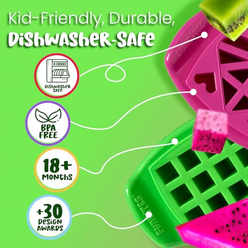 FunBites Sandwich Cutter for Kids Lunch, Crustless Bento 2-Pc Set, 2 Pack - color: Green Squares/Pink Hearts