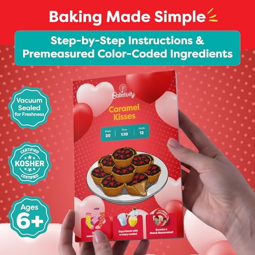 Baketivity Caramel Kisses Kids Baking Kit with Pre-Measured Ingredients - color: Caramel Kisses