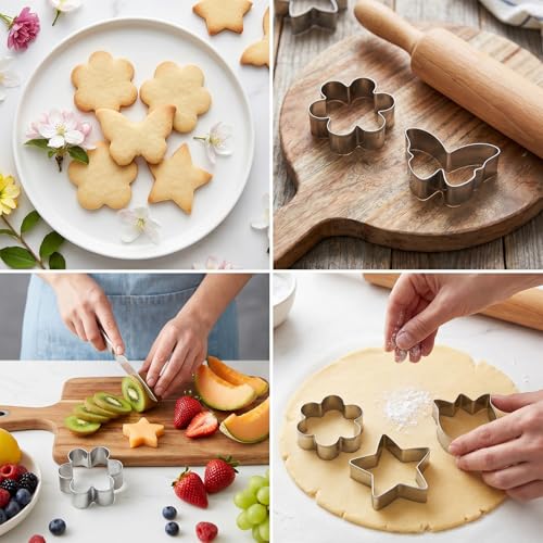 Ymapinc 6pcs Flower Cookie Cutter Set, Cookies, Fondant, Cheese Making