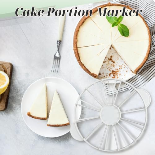 Cake Portion Marker, Double Sided 10 or 12 Slices Cake Cutter Marker for Even Slices, White - color: White