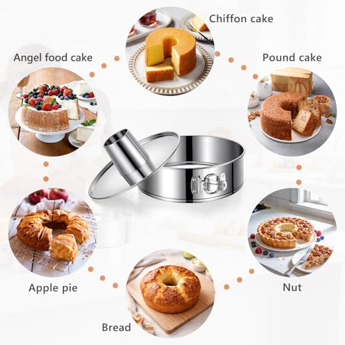 10-Inch Angel Food Bundt Cake Pan, Removable Bottom, 304 Stainless Steel