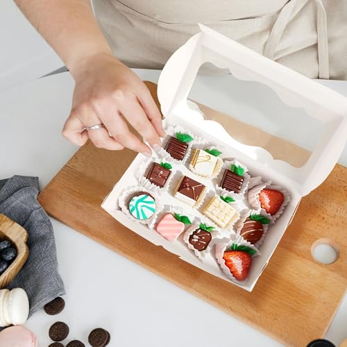 50 Pcs Cookie Boxes with Window 12 x 5.5 x 2.5 Inch