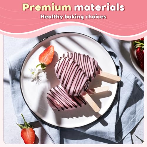 Cakesicle Cutter, Cakesicle Mold Set with 9in Tray, Cake Pop Mold with Acrylic Stand, 150 Sticks, 100 Bags and 100 Twist Ties, Baking Tools for Easter Home Birthday Parties Wedding Desserts