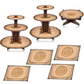Sawysine 7 Pcs Woodland Cupcake Stand Set Woodland Baby Shower, Rectangle - style: Rectangle